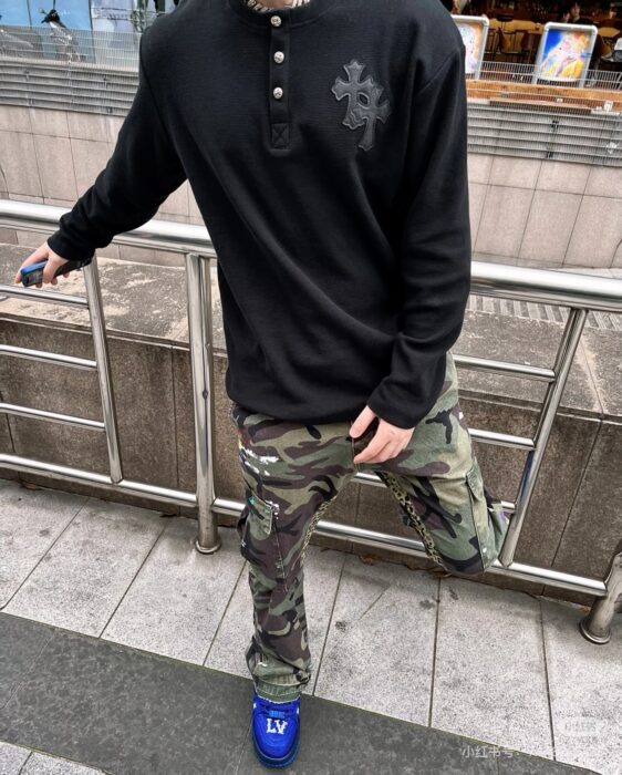 크롬하츠 레더 십자가 와플 긴팔티 블랙 레플리카 미러급 SA급 S급 고퀄리티 하이엔드 최상급 의류 [남성여성공용] 2