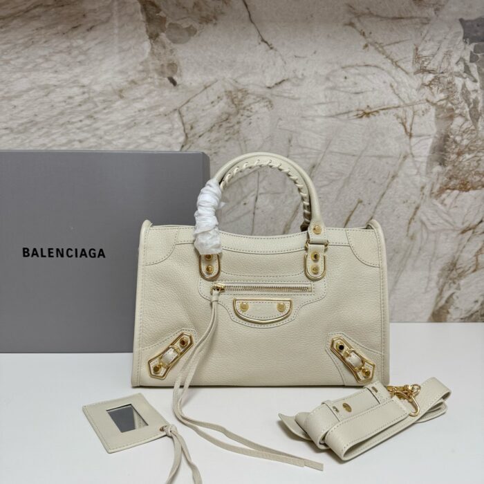 발렌시아가 르 시티 미디엄 백 골드 아이보리 샤이니 골드 장식 레플리카 미러급 SA급 S급 고퀄리티 최상급 하이엔드 가방 [여성]