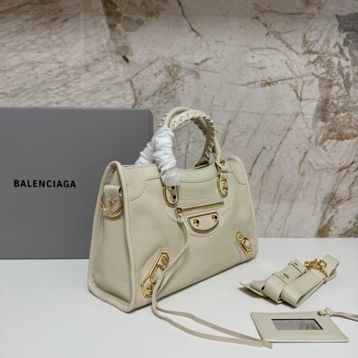 발렌시아가 르 시티 미디엄 백 골드 아이보리 샤이니 골드 장식 레플리카 미러급 SA급 S급 고퀄리티 최상급 하이엔드 가방 [여성] 3