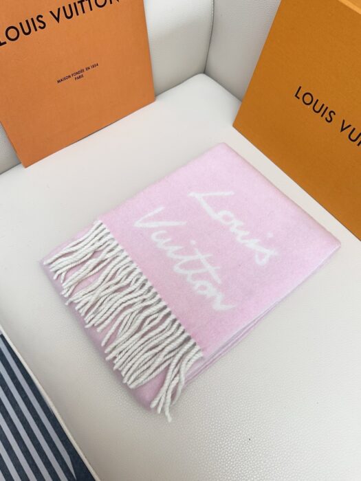 루이비통 모노그램 양색 스카프 핑크 화이트 면양털 58% 42%알파카 레플리카 미러급 SA급 S급 고퀄리티 최상급 하이엔드 [남성여성공용] 2
