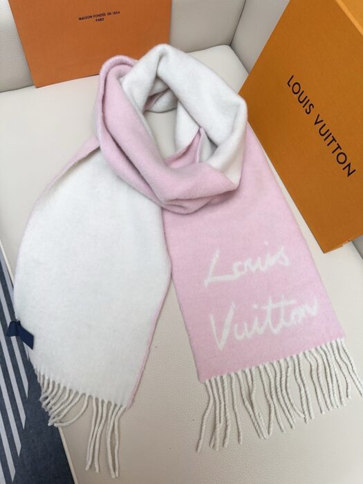 루이비통 모노그램 양색 스카프 핑크 화이트 면양털 58% 42%알파카 레플리카 미러급 SA급 S급 고퀄리티 최상급 하이엔드 [남성여성공용] 3