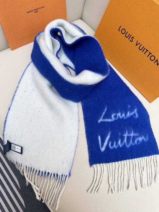 루이비통 모노그램 양색 스카프 블루 화이트 면양털 58% 42%알파카 레플리카 미러급 SA급 S급 고퀄리티 최상급 하이엔드 [남성여성공용] 2