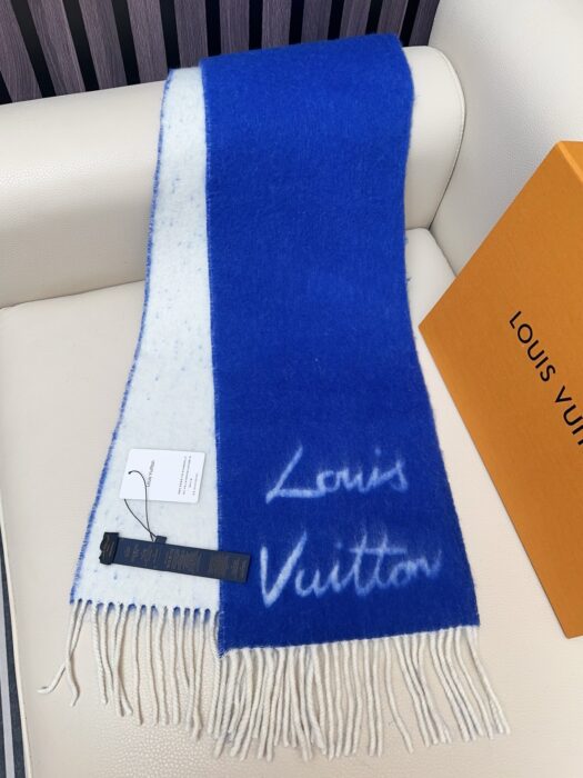 루이비통 모노그램 양색 스카프 블루 화이트 면양털 58% 42%알파카 레플리카 미러급 SA급 S급 고퀄리티 최상급 하이엔드 [남성여성공용] 5