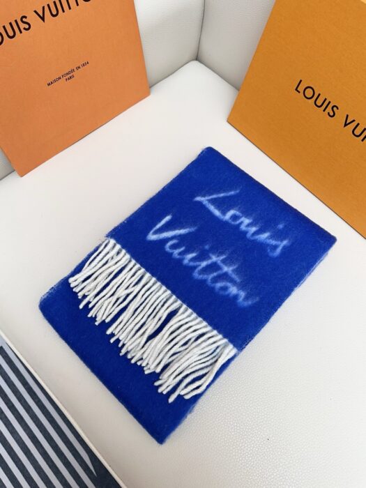 루이비통 모노그램 양색 스카프 블루 화이트 면양털 58% 42%알파카 레플리카 미러급 SA급 S급 고퀄리티 최상급 하이엔드 [남성여성공용] 3