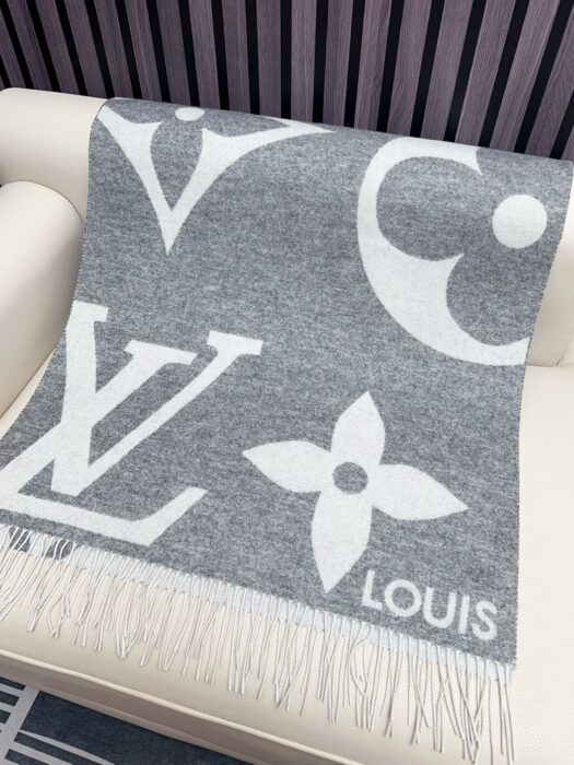 루이비통 점보 LV 플라워 캐시미어 태슬 스카프 그레이 레플리카 미러급 SA급 S급 고퀄리티 최상급 하이엔드 [남성여성공용] 3