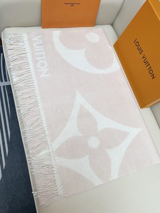 루이비통 점보 LV 플라워 캐시미어 태슬 스카프 핑크 레플리카 미러급 SA급 S급 고퀄리티 최상급 하이엔드 [남성여성공용] 2