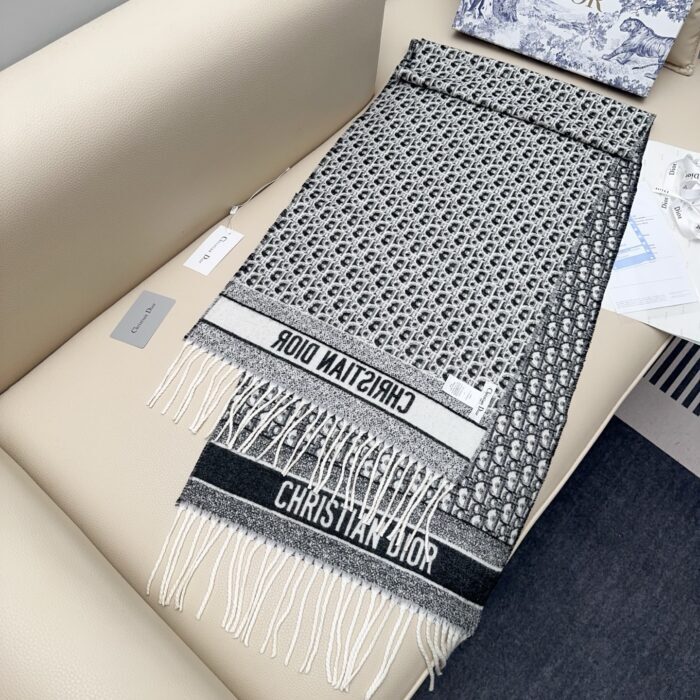 디올 오블리크 자카드 캐시미어 스카프 블랙 레플리카 미러급 SA급 S급 고퀄리티 최상급 하이엔드 [남성여성공용] 3