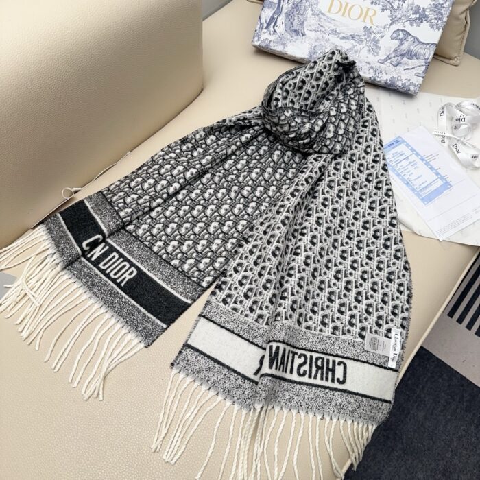 디올 오블리크 자카드 캐시미어 스카프 블랙 레플리카 미러급 SA급 S급 고퀄리티 최상급 하이엔드 [남성여성공용] 4