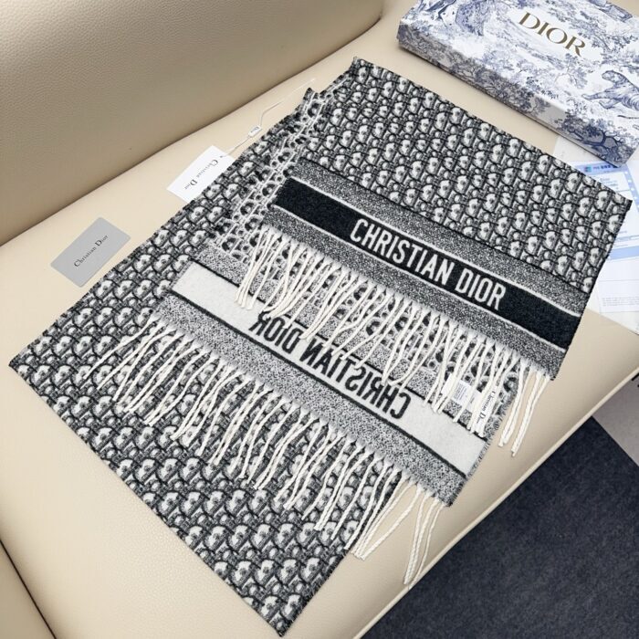 디올 오블리크 자카드 캐시미어 스카프 블랙 레플리카 미러급 SA급 S급 고퀄리티 최상급 하이엔드 [남성여성공용] 5
