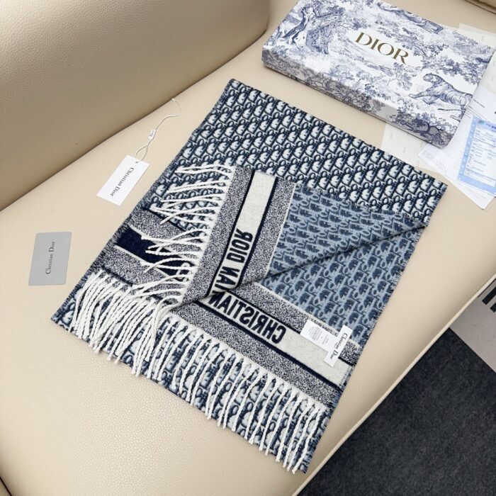 디올 오블리크 자카드 캐시미어 스카프 블루 레플리카 미러급 SA급 S급 고퀄리티 최상급 하이엔드 [남성여성공용] 2