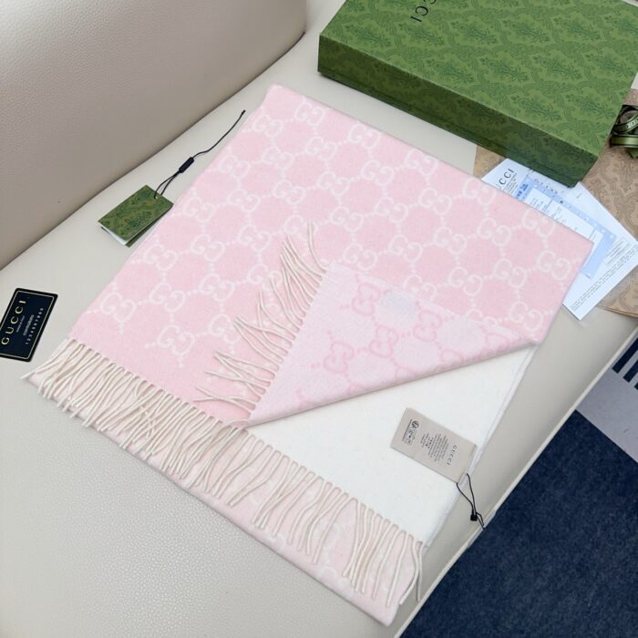 구찌 GG로고 양색 스카프 핑크 화이트 캐시미어 100% 레플리카 미러급 SA급 S급 고퀄리티 최상급 하이엔드 [남성여성공용] 4