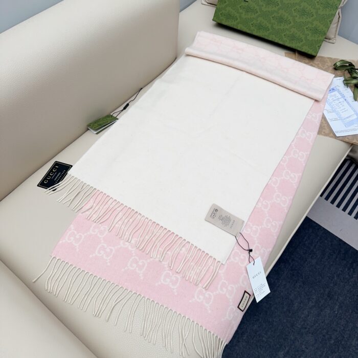 구찌 GG로고 양색 스카프 핑크 화이트 캐시미어 100% 레플리카 미러급 SA급 S급 고퀄리티 최상급 하이엔드 [남성여성공용] 6