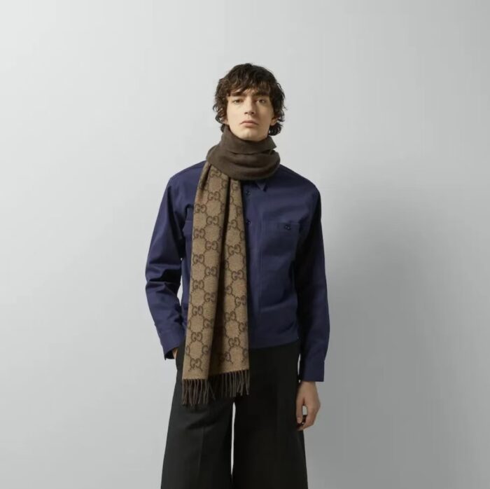 구찌 GG로고 양색 스카프 다크 브라운 캐시미어 100% 레플리카 미러급 SA급 S급 고퀄리티 최상급 하이엔드 [남성여성공용]