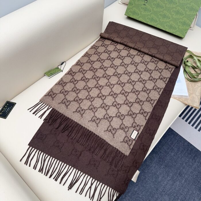 구찌 GG로고 양색 스카프 다크 브라운 캐시미어 100% 레플리카 미러급 SA급 S급 고퀄리티 최상급 하이엔드 [남성여성공용] 7