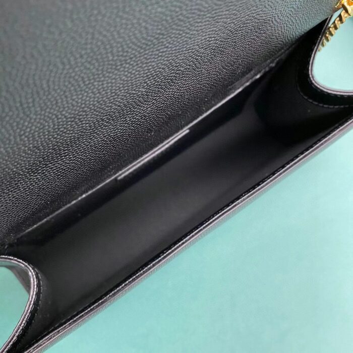 생로랑 그랑 드 뿌드르 엠보스 레더 골드 모노그램 케이트 미디움백 골드 체인 스트랩 블랙 364021 레플리카 미러급 SA급 S급 고퀄리티 최상급 하이엔드 가방 [여성] 3