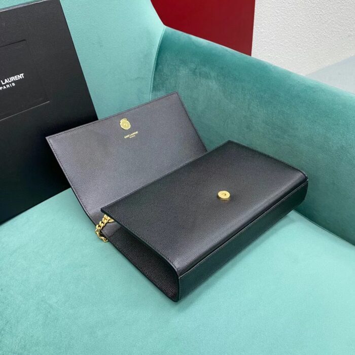 생로랑 그랑 드 뿌드르 엠보스 레더 골드 모노그램 케이트 미디움백 골드 체인 스트랩 블랙 364021 레플리카 미러급 SA급 S급 고퀄리티 최상급 하이엔드 가방 [여성] 6