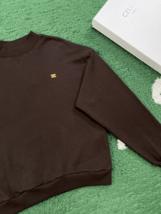 셀린느 루즈핏 로고 자수 순색 맨투맨 브라운 레플리카 미러급 SA급 S급 고퀄리티 하이엔드 최상급 의류 [여성] 5