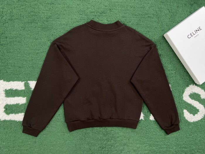 셀린느 루즈핏 로고 자수 순색 맨투맨 브라운 레플리카 미러급 SA급 S급 고퀄리티 하이엔드 최상급 의류 [여성] 4