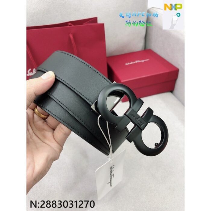 페레가모 무광 블랙 버클 가죽 벨트 3.5cm 레플리카 미러급 SA급 S급 고퀄리티  [남성여성공용] - best