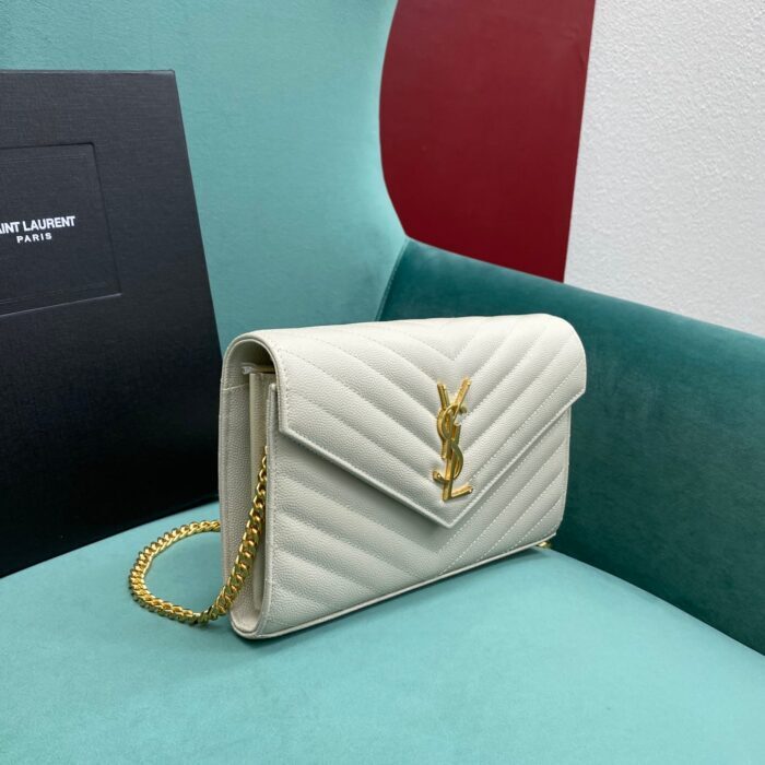 생로랑 그랑 드 뿌드르 가죽 소재 CASSANDER 클래식 체인 지갑 377828 화이트 레플리카 미러급 SA급 S급 고퀄리티 최상급 하이엔드 가방 [여성] 5