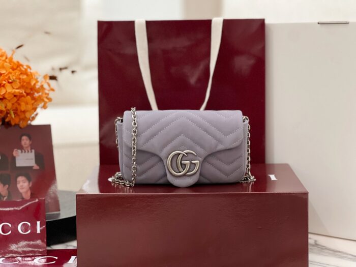 구찌 GG 마몽 미니 숄더백 스웨이드 라이트 퍼플 841290 레플리카 미러급 SA급 S급 고퀄리티 최상급 하이엔드 가방 [여성]