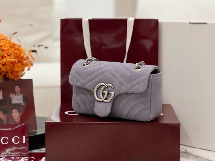 구찌 GG 마몽 스몰 숄더백 스웨이드 라이트 퍼플 837280 레플리카 미러급 SA급 S급 고퀄리티 최상급 하이엔드 가방 [여성] 4