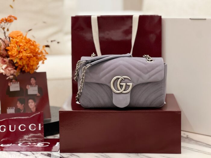 구찌 GG 마몽 스몰 숄더백 스웨이드 라이트 퍼플 837280 레플리카 미러급 SA급 S급 고퀄리티 최상급 하이엔드 가방 [여성]