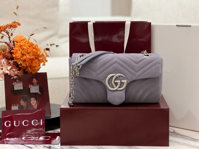 구찌 GG 마몽 미디엄 숄더백 스웨이드 라이트 퍼플 837267 레플리카 미러급 SA급 S급 고퀄리티 최상급 하이엔드 가방 [여성]