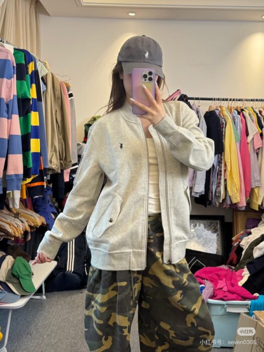 폴로 랄프로렌 로고 소매 포켓 지퍼 자켓 그레이 레플리카 미러급 SA급 S급 고퀄리티 하이엔드 최상급 의류 [남성여성공용] 2