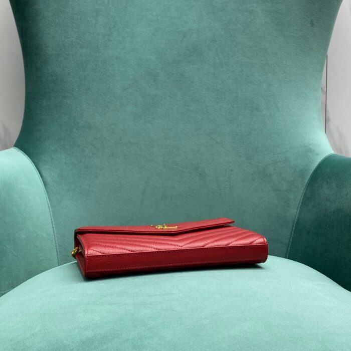생로랑 그랑 드 뿌드르 가죽 소재 CASSANDER 클래식 체인 지갑 377828 레드 레플리카 미러급 SA급 S급 고퀄리티 최상급 하이엔드 가방 [여성] 5