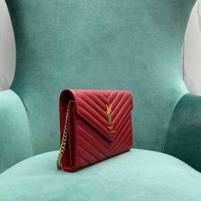 생로랑 그랑 드 뿌드르 가죽 소재 CASSANDER 클래식 체인 지갑 377828 레드 레플리카 미러급 SA급 S급 고퀄리티 최상급 하이엔드 가방 [여성] 4