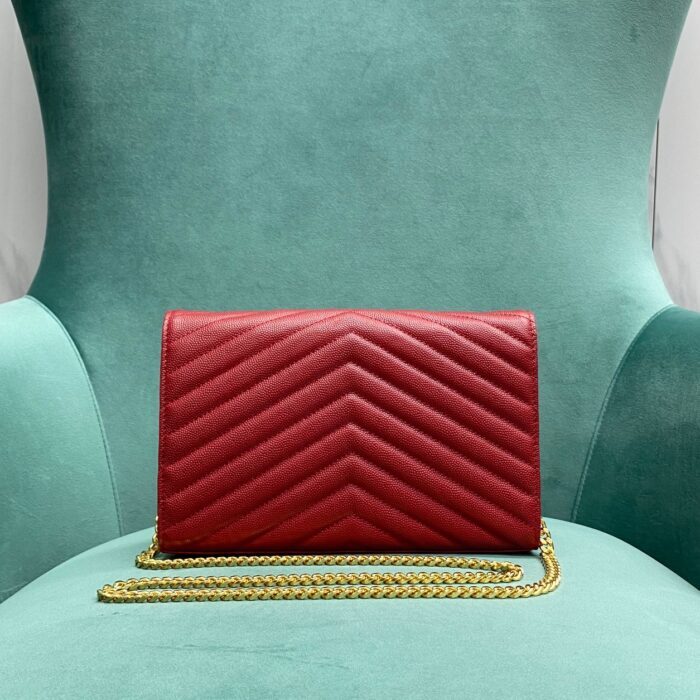 생로랑 그랑 드 뿌드르 가죽 소재 CASSANDER 클래식 체인 지갑 377828 레드 레플리카 미러급 SA급 S급 고퀄리티 최상급 하이엔드 가방 [여성] 2