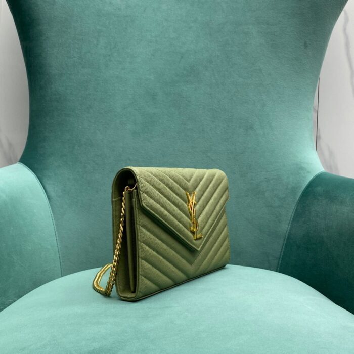 생로랑 그랑 드 뿌드르 가죽 소재 CASSANDER 클래식 체인 지갑 377828 그린 레플리카 미러급 SA급 S급 고퀄리티 최상급 하이엔드 가방 [여성] 4