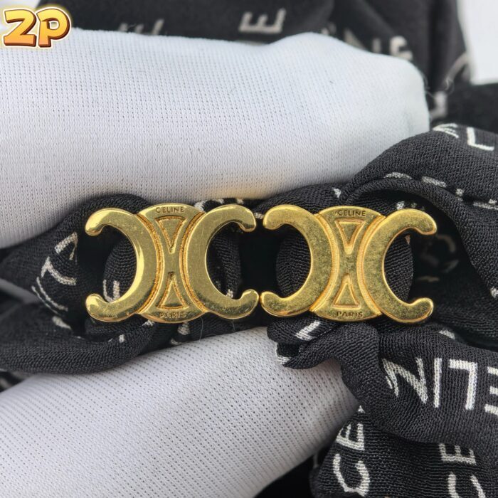 셀린느 헤어밴드 블랙 화이트 세트 스크런치 브래스 골드 피니쉬 블랙 실크 레이유어 브레이슬릿 골드 블랙 레플리카 미러급 SA급 S급 고퀄리티 최상급 하이엔드 악세사리 [여성] 15