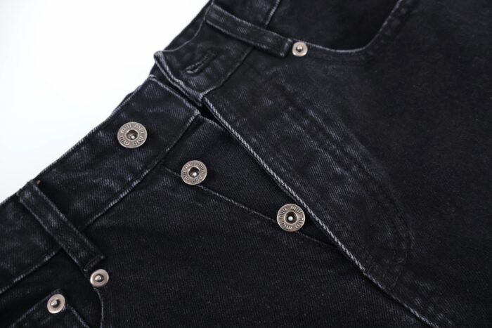 미우미우 뒷면 포켓 모노그램 워싱 청바지 블랙 레플리카 미러급 SA급 S급 고퀄리티 하이엔드 최상급 의류 [여성] 10