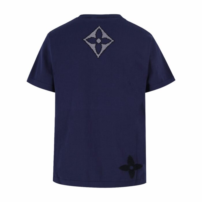 루이비통 LV 로고 자카드 니트 반팔티 네이비 레플리카 미러급 SA급 S급 고퀄리티 하이엔드 최상급 의류 [남성여성공용] 4