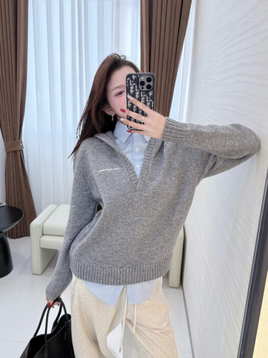 ANN ANDELMAN 페이크 레이어링 후드니트 그레이 레플리카 미러급 SA급 S급 고퀄리티 하이엔드 최상급 의류 [여성] 2