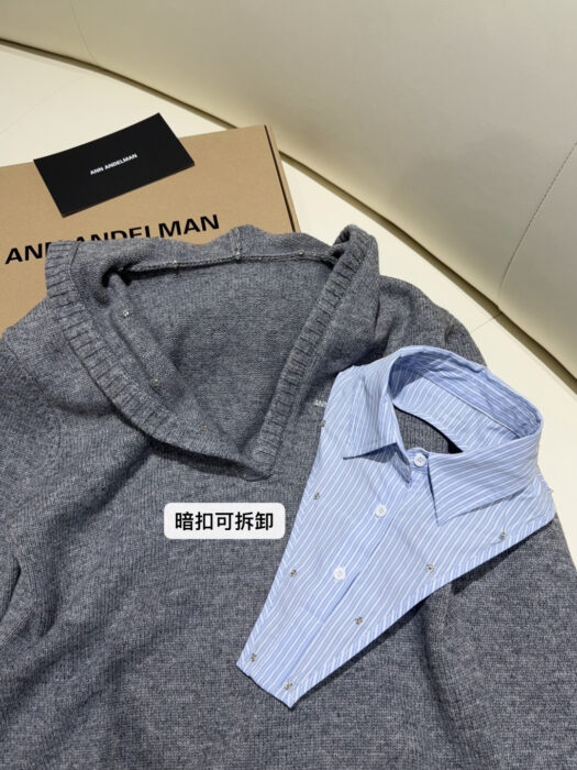 ANN ANDELMAN 페이크 레이어링 후드니트 그레이 레플리카 미러급 SA급 S급 고퀄리티 하이엔드 최상급 의류 [여성] 14