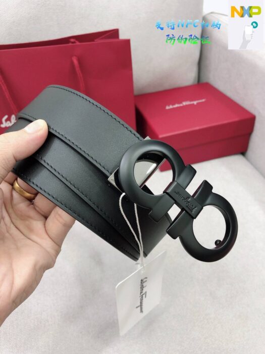 페레가모 무광 블랙 버클 가죽 벨트 3.5cm 레플리카 미러급 SA급 S급 고퀄리티  [남성여성공용] - best 3