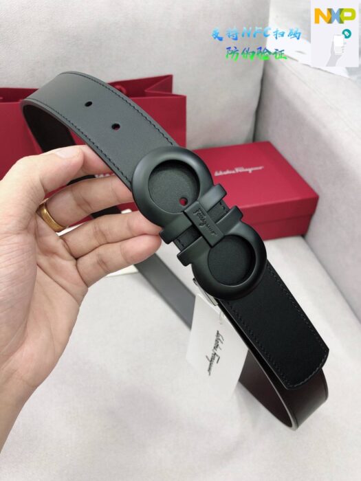 페레가모 무광 블랙 버클 가죽 벨트 3.5cm 레플리카 미러급 SA급 S급 고퀄리티  [남성여성공용] - best 2