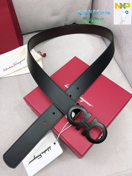 페레가모 무광 블랙 버클 가죽 벨트 3.5cm 레플리카 미러급 SA급 S급 고퀄리티  [남성여성공용] - best 4