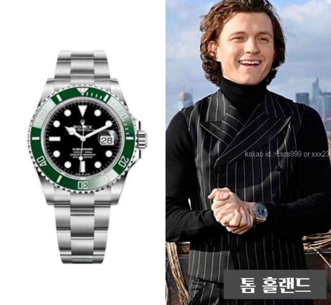 [톰 홀랜드 PICK] 로렉스 서브마리너 데이트 그린 스타벅스 레플리카 미러급 SA급 S급 고퀄리티 셀럽 시계 워치 [남성]