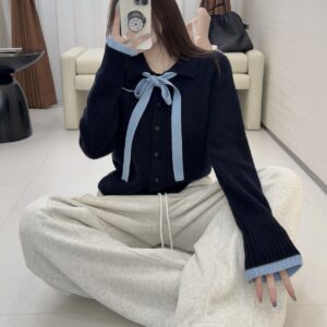 ANN ANDELMAN 양털 나비매듭 니트 카라티 네이비 레플리카 미러급 SA급 S급 고퀄리티 하이엔드 최상급 의류 [여성]