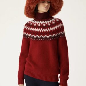 로로피아나 위 자카드 캐시미어 하이넥 니트 레드 레플리카 미러급 SA급 S급 고퀄리티 하이엔드 최상급 의류 [여성]