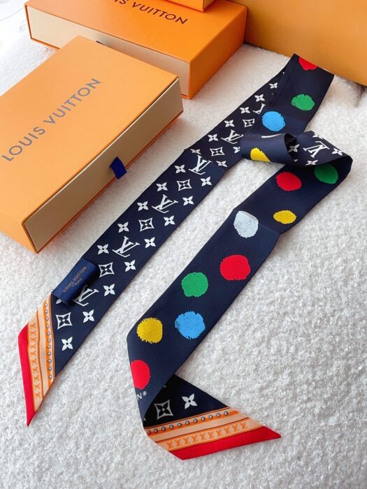 루이비통 레플리카 블랙 페인티드 도트 모노그램 BB 방도 스카프 M78485 11