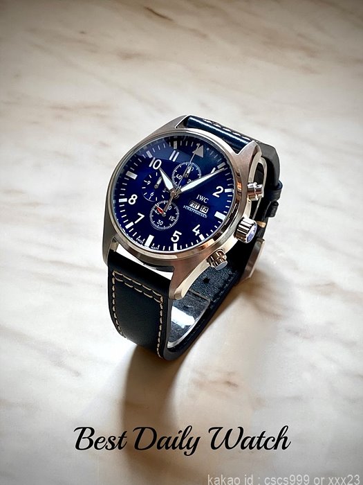 IWC 파일럿 워치 크로노그래프 스핏파이어 블루다이얼 데이데이트 시계 레플리카 미러급 SA급 S급 고퀄리티 워치