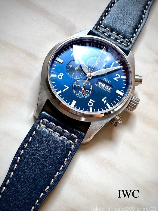 IWC 파일럿 워치 크로노그래프 스핏파이어 블루다이얼 데이데이트 시계 레플리카 미러급 SA급 S급 고퀄리티 워치 4