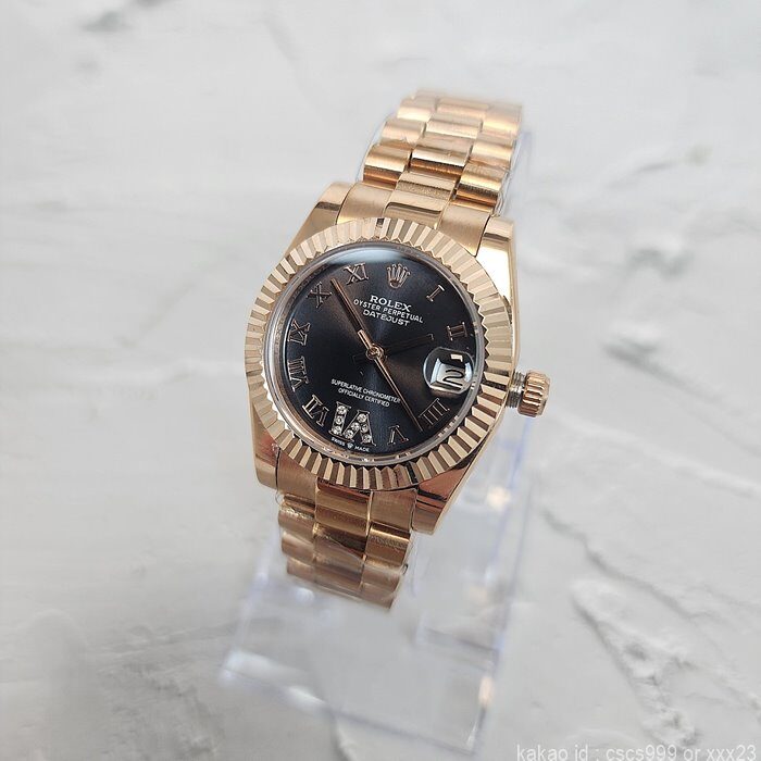 로렉스 데이저스트 에버로즈골드 다크그레이다이얼 로마 31mm 시계 레플리카 미러급 SA급 S급 고퀄리티 롤렉스 워치 3