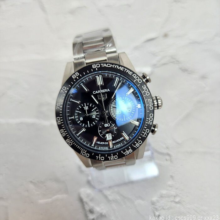 태그호이어 까레라 칼리브 02 스포츠 블랙다이얼 시계 레플리카 미러급 SA급 S급 고퀄리티 워치 3