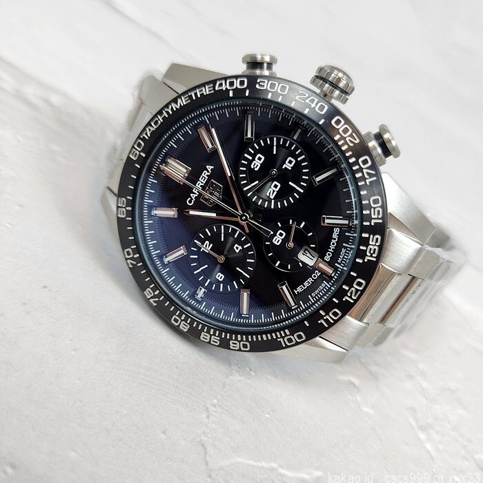 태그호이어 까레라 칼리브 02 스포츠 블랙다이얼 시계 레플리카 미러급 SA급 S급 고퀄리티 워치 8